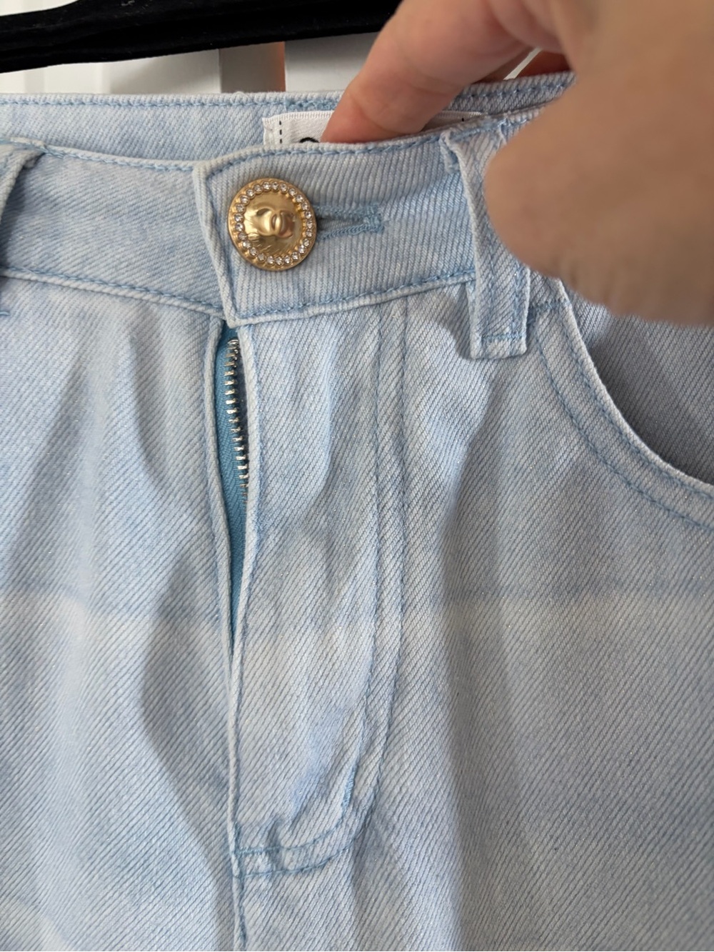 Pale Blue Wide-Leg Jeans - Picture 2 of 7